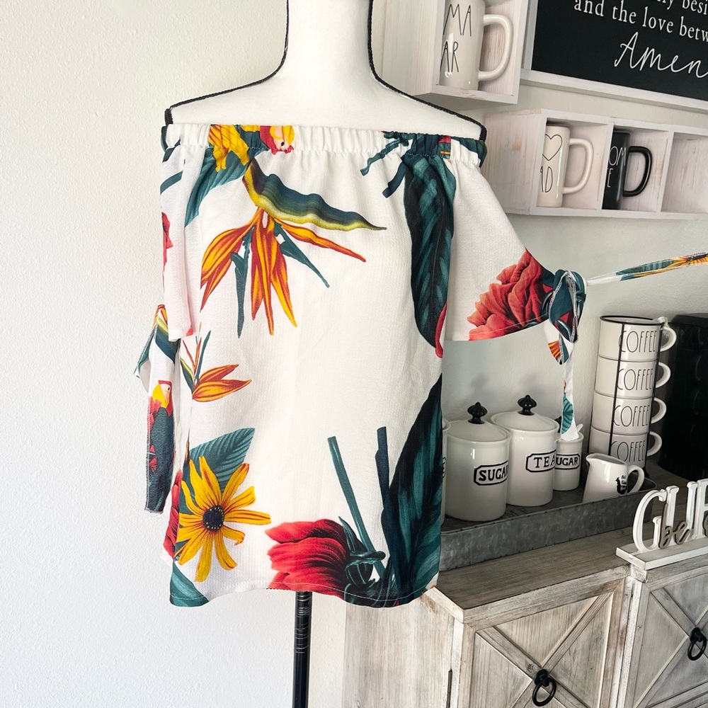 Tropical Off The Shoulder Blouse